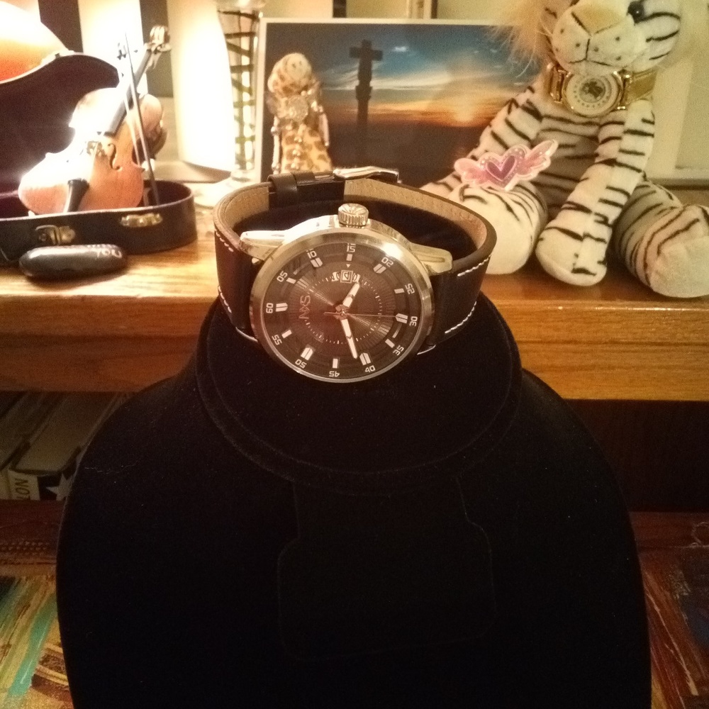 NXS Silver Bezel Mens Designer Watch